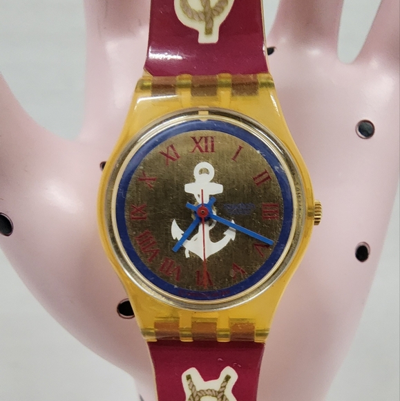 Vintage Swatch Watch LK130 Red Knot Originals 1992 - Picture 7 of 9